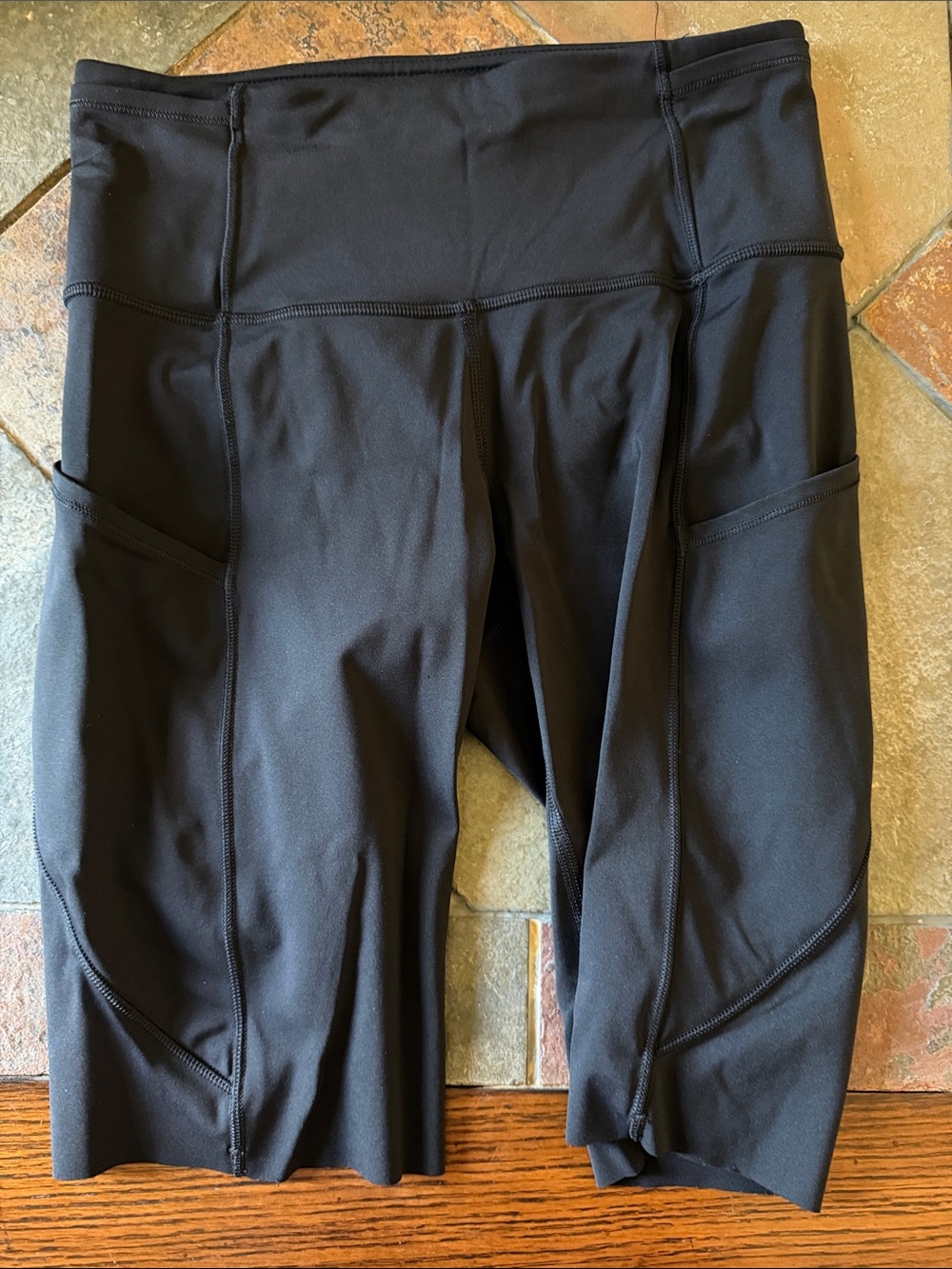 Black Ladies Bike Shorts with Side Pockets